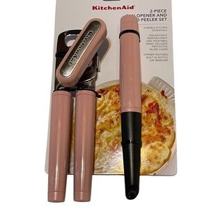 KitchenAid 2-Piece Can Opener and Euro Peeler Set Dried Rose Pink KQ388OHDRA New